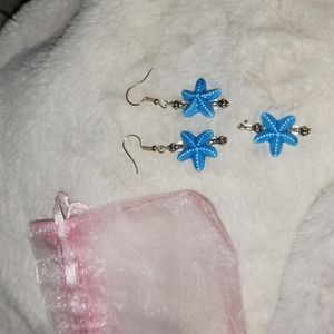 Handmade earrings with necklace drop